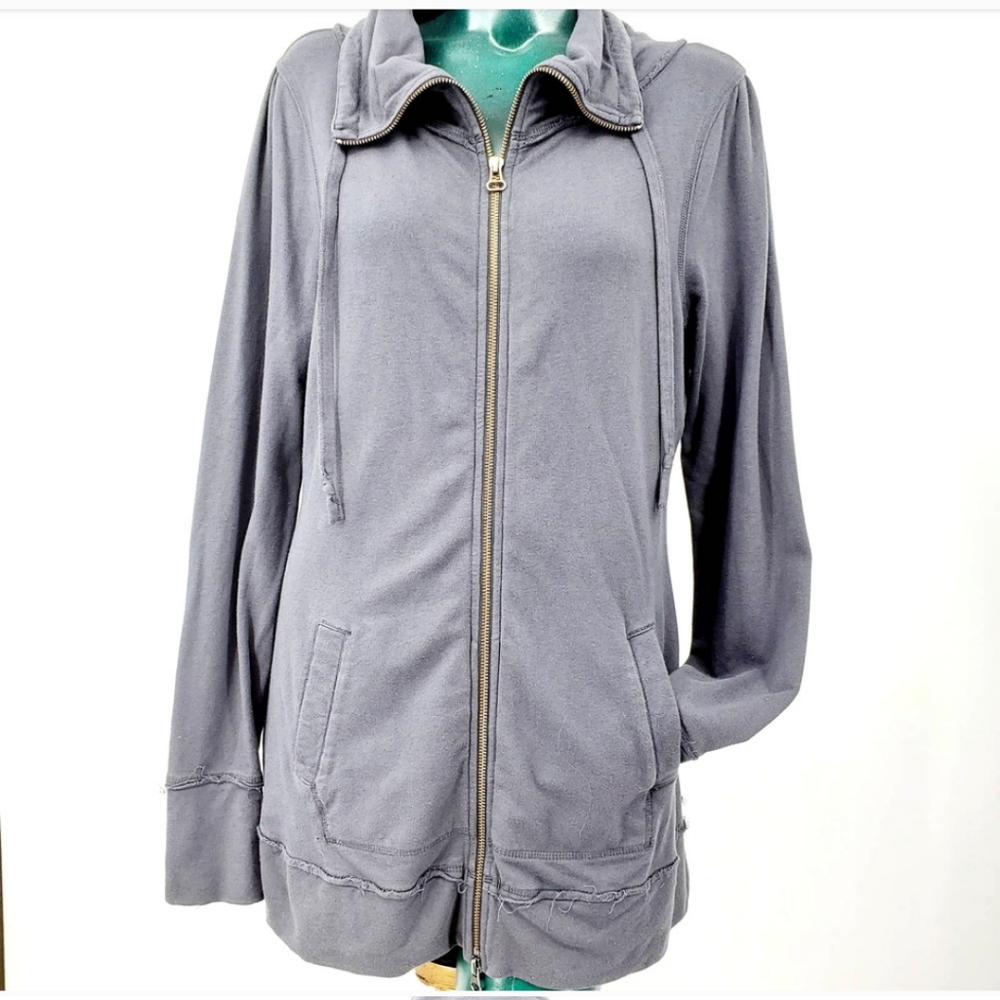 ISO Zella grey coat with embroidery